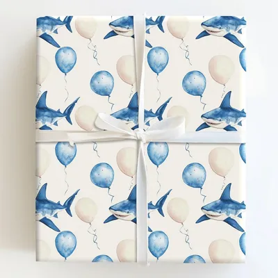 Sharkinfested Fun Ahead - Gift Wrap for Christmas, Holidays Wrapping Paper, Christmas Wrapping Paper