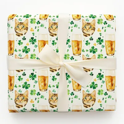 Brews with the Bengal - Gift Wrap for Christmas, Holidays Wrapping Paper, Christmas Wrapping Paper