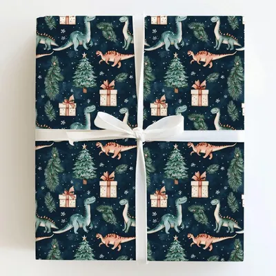 Dino-Mite Surprise - Gift Wrap for Christmas, Holidays Wrapping Paper, Christmas Wrapping Paper