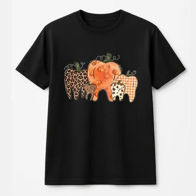 Thanksgiving Dentist T-Shirt Funny Tooth Graphic T-Shirt, Leopard Print Dental T-Shirt, Cute Fall Holiday Top, Unisex T-Shirt For Men & Women