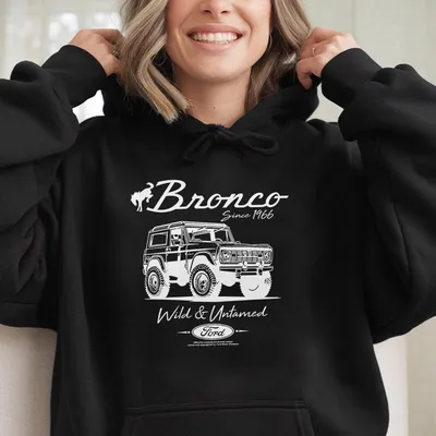 Ford Bronco Hoodie For Men Vintage Car Graphic Hoodie Perfect Gift For Car Lovers Classic Truck Fans Womenswear