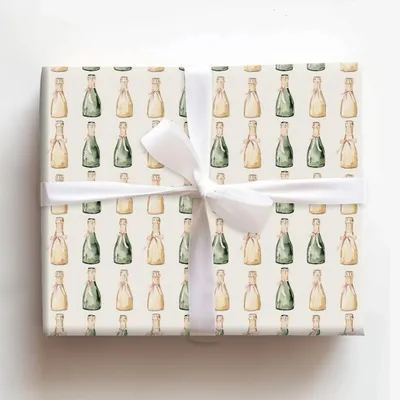 Champagne Veil - Gift Wrap for Christmas, Holidays Wrapping Paper, Christmas Wrapping Paper