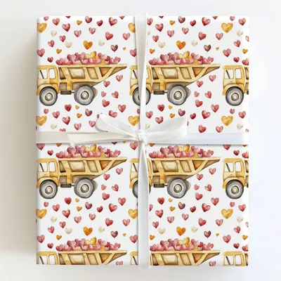 Hauling Hearts - Gift Wrap for Christmas, Holidays Wrapping Paper, Christmas Wrapping Paper