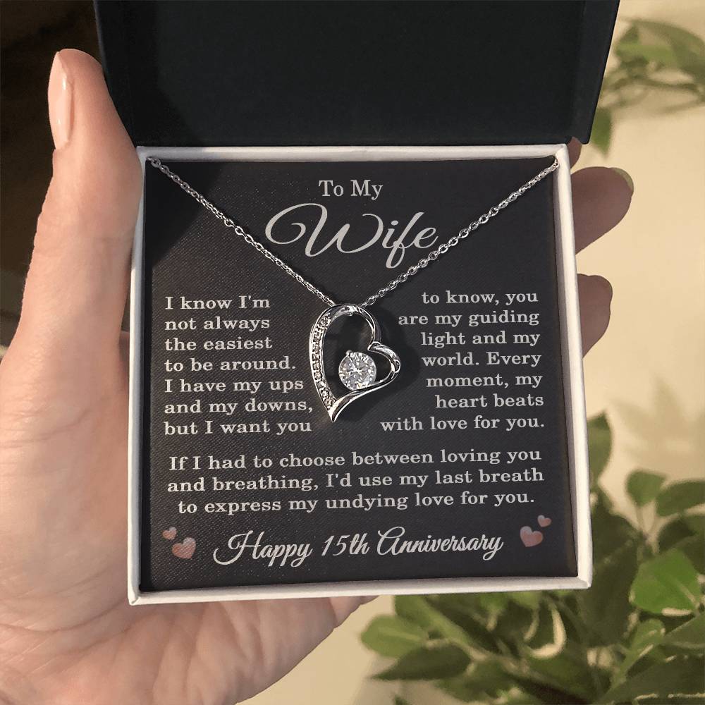 15Th Anniversary Necklace For Wife From Husband Forever Love Necklace