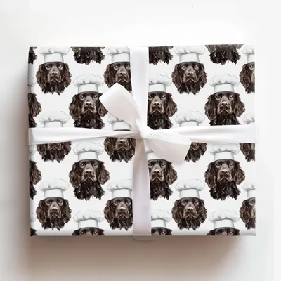 Cooking with the Boykin Spaniel - Gift Wrap for Christmas, Holidays Wrapping Paper, Christmas Wrapping Paper