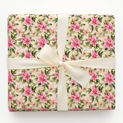 Mistletoe and Mauve - Gift Wrap for Christmas, Holidays Wrapping Paper, Christmas Wrapping Paper
