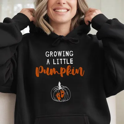 Growing A Little Pumpkin Hoodie Fall Maternity Hoodie Pregnancy Thanksgiving Hoodie Fall Pregnancy Announcement Gift