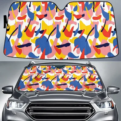Colorful Cow Pattern Summer Vibe Car Sun Shades Cover Auto Windshield PrintSyde
