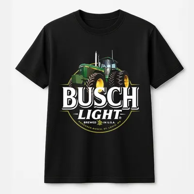 Busch Light Tractor T-Shirt – Vintage Farm Beer T-Shirt, Green Tractor Graphic T-Shirt For Country Boys, Rustic Busch Light Apparel For Men