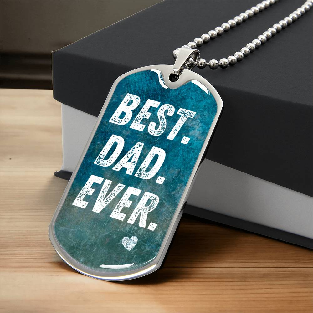 Fathers Day Gift - Best Dad Ever - Dog Tag - Hand Stamped Personalized Dog Tag, Custom Dad - Army Tag Necklace, Dog Tag
