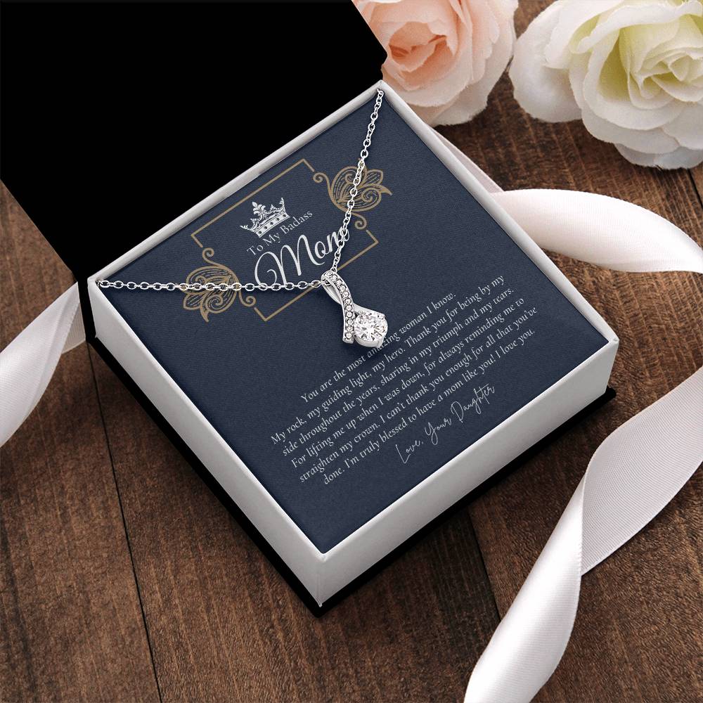 To My Badass Mom Necklace Badass Mom Gift Mother’S Day Gift Birthday Gift Gift From Daughter On Wedding Day 2 Alluring Beauty Necklace