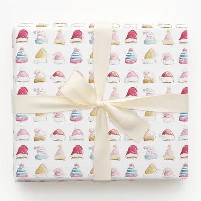 Cozy Caps - Gift Wrap for Christmas, Holidays Wrapping Paper, Christmas Wrapping Paper