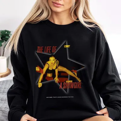 Taylor Swift In Rhinestones Feathers Showgirl Statement Sweatshirt The Life Of A Showgirl Sweatshirt Aesthetic Oversized