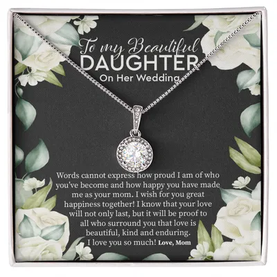 Bride Gift From Mom To Daughter On Wedding Day, Wedding Necklace Gift To Daughter, Gift For Daughter On Wedding Day From Mother, Christmas Gifts, Birthday Gifts, Anniversary Gift, Valentine's Day