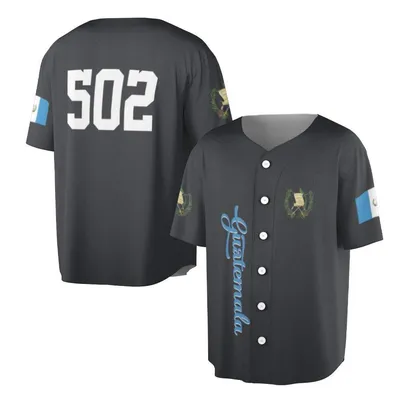 Baseball Jersey, Guatemala 502 Country Code Graphic, Central America Proud Heritage Gea Baseball Jersey