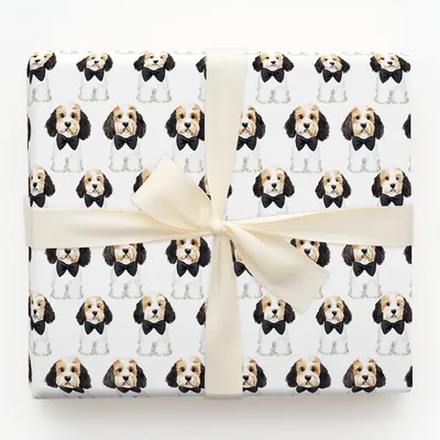 Black Tie with the Bernadoodles - Gift Wrap for Christmas, Holidays Wrapping Paper, Christmas Wrapping Paper