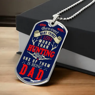 Hunting Dads Gift - Army Tag Necklace, Dog Tag