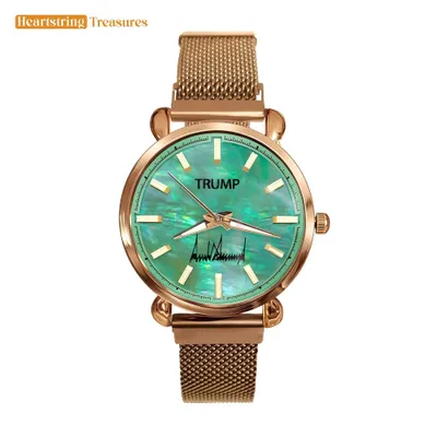 TRUMP Watch 2025 Luxury Gold – Galactic Teal Dial – Gold Watch for Women