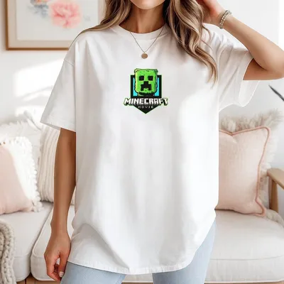 Boomblock Creeper T-Shirt Green Pixel Monster T-Shirt Funny Gaming Graphic T-Shirt Unisex Cotton Top Classic Menswear Summer
