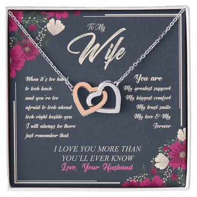 Love Your Husband-My Love & My Forever Onterlocked Hearts Interlocking Hearts Necklace
