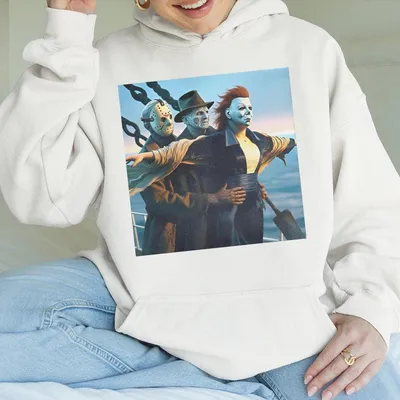 Vintage Halloween Graphic Hoodie Horror Movie Hoodie Horror Characters Funny Halloween Hoodie Unisex Hoodie Menswear Womenswe