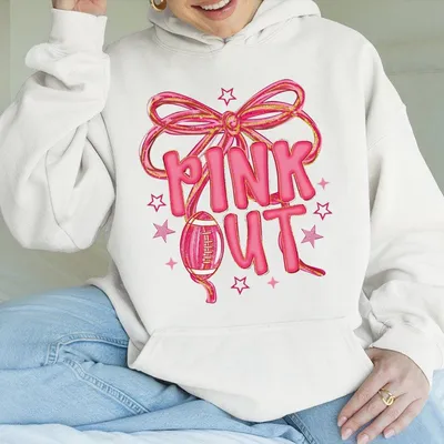 Football Pink Out Youth Hoodie Breast Cancer Awareness Game Day Hoodie Tackle Cancer Preppy Pink Football Hoodie