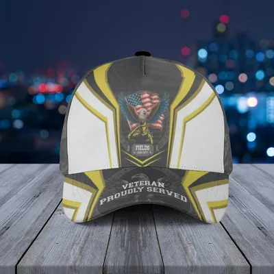 Baseball Cap Freedom Eagle Lightning, Veteran Proudly Served Military Hat Baseball Cap