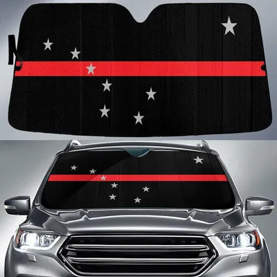 Alaska Sub Flag Thin Red Line Printed Car Sun Shades Cover Auto Windshield PrintSyde