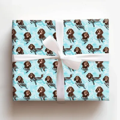 Pool Day with the Boykin Spaniels - Gift Wrap for Christmas, Holidays Wrapping Paper, Christmas Wrapping Paper