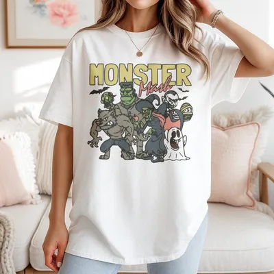 Retro Halloween T-Shirt Monster Mash T-Shirt Vintage Ghost Halloween T-Shirt Monster T-Shirt Retro Fall Top Fall T-Shirt T-Shirt