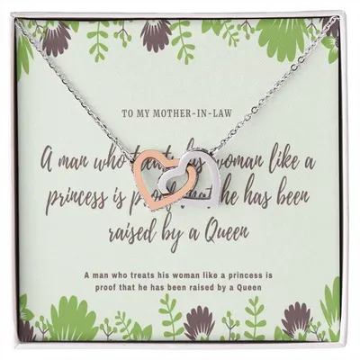 Mother-In-Law Gift Necklace Mother-In-Law Mother-In-Law Gift Mother'S Day Gift For Mother-In-Law Interlocking Hearts Necklace