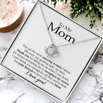 To My Mom Mom Jewelry Gift From Daughter Son Mom Birthday Mother's Day Gift Love Knot Necklace