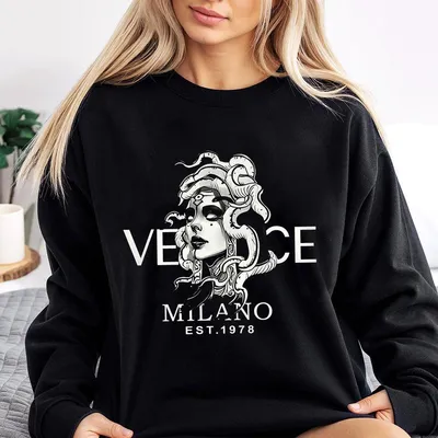 Medusa Print Men'S Sweatshirt  For Summer Sweatshirt For Men And Women