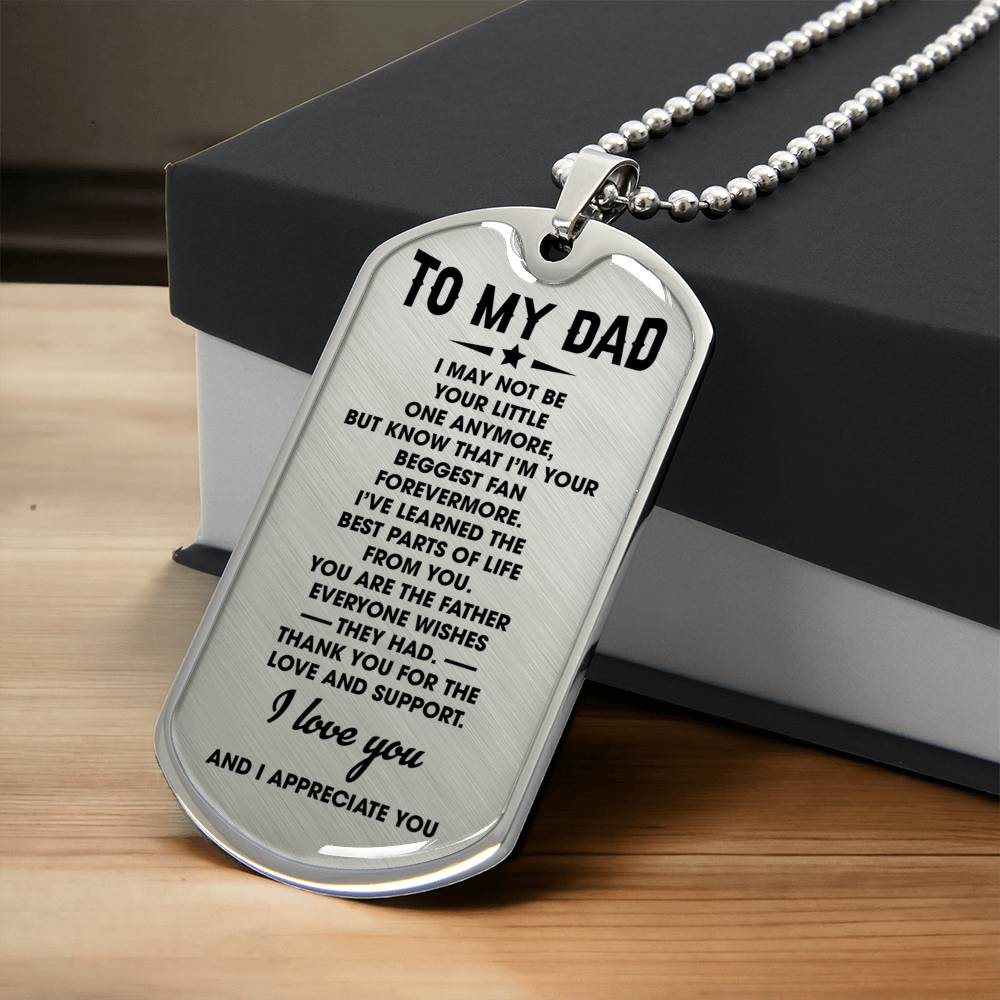 I Love You And I Appreciated You Dog Tag Necklace Gift For Dad - Army Tag Necklace, Dog Tag