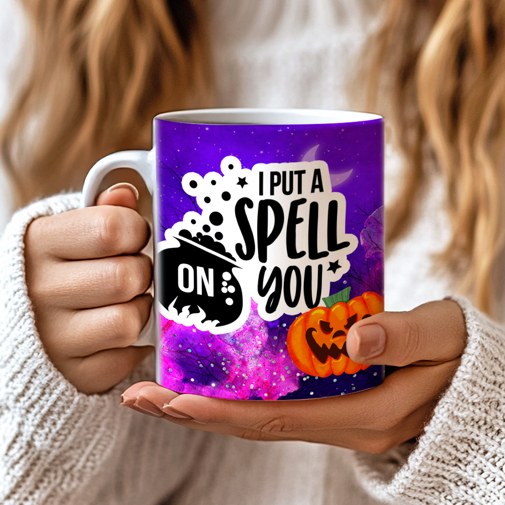 Halloween Mug Wrap Design – Spooky Coffee Cup Sleeve