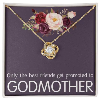 Promoted to Godmother Necklace Gift, Godmother Gift, Godmother Love Knot Necklace, Godmother Proposal, Fairy Godmother, Be My Godmother