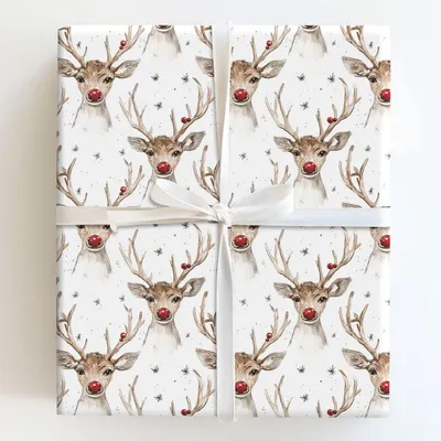 Antlers and Sparkle - Gift Wrap for Christmas, Holidays Wrapping Paper, Christmas Wrapping Paper