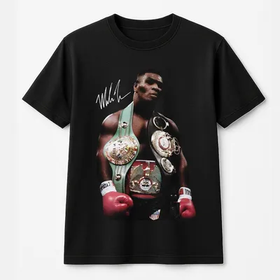Mike Tyson T-Shirt 90s Vintage Boxing Sport Legend Unisex Graphic T-Shirt Vintage Streetwear Autographed T-Shirt