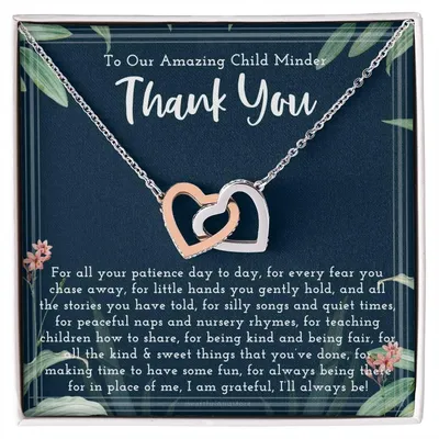 Thank You Gift For Child Minder Child Minder Appreciation Gift Child Minder Leaving Gift Childminder Christmas Gift Child Minder Necklace Interlocking Hearts Necklace