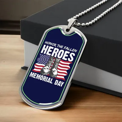 Honor The Fallen Heroes, Memorial Day, American Flag Military May 25Th Gift, Military Daughter Freedom Memorial Day, July 4Th - Army Tag Necklace, Dog Tag