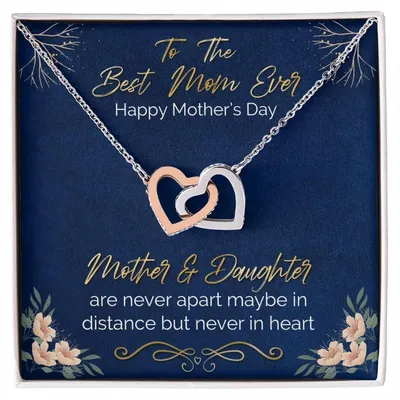 Meaningful Gifts For Mom Interlocking Hearts Necklace