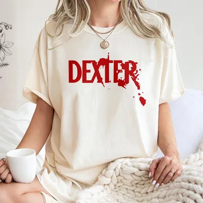 Men'S Casual Loose Fit T-Shirt With Dexter Red Print Stylish Summer T-Shirt Perfect For Everyday Wear Gift Idea
