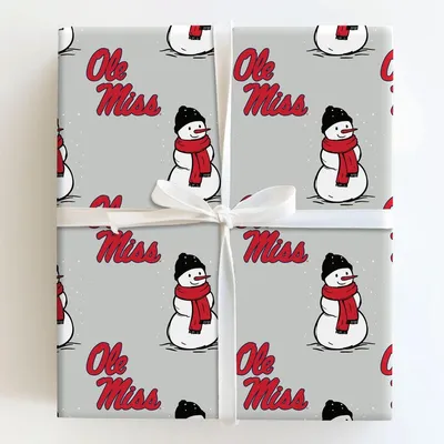 Ole Miss Snowman - Gift Wrap for Christmas, Holidays Wrapping Paper, Christmas Wrapping Paper