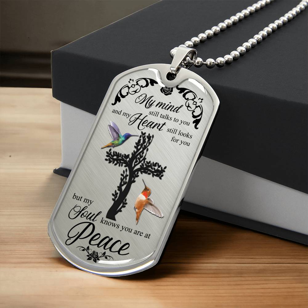 Hummingbirds Tree Of Life Faith Cross Luxury Dog Tag - Army Tag Necklace, Dog Tag