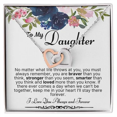 Interlocking Heart Necklace-To My Daughter Interlocking Hearts Necklace
