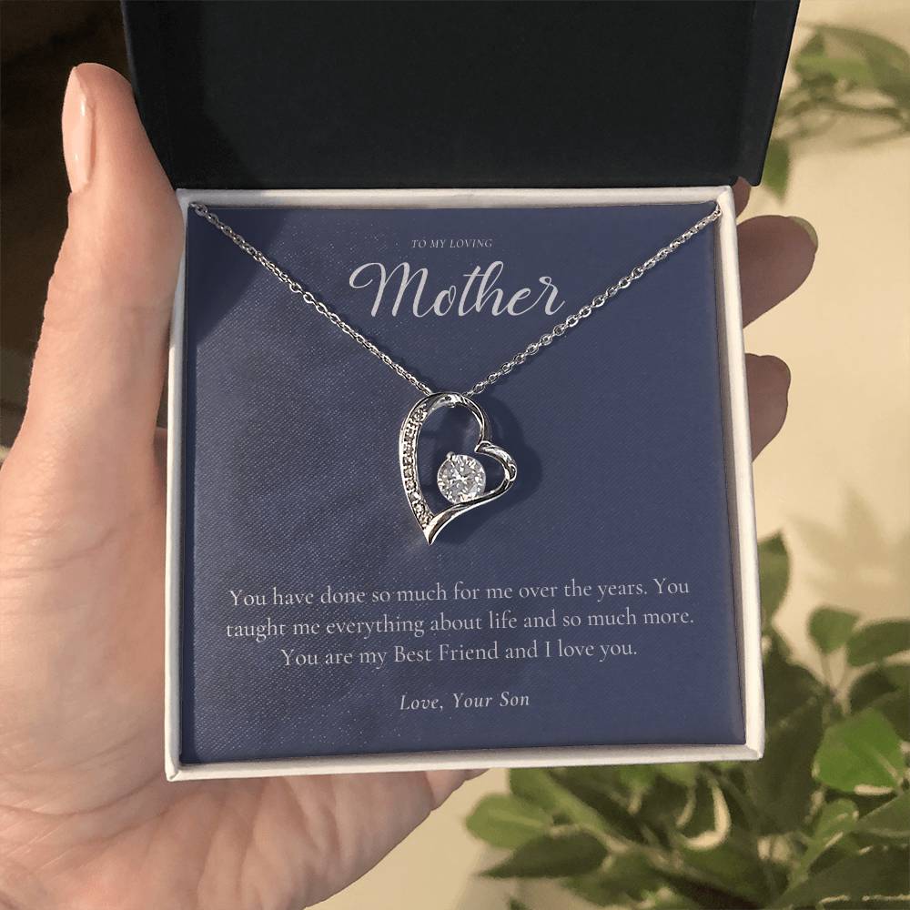 Gift for Mom from Son Mother Necklace from Son Mother's Day Gift Best Mom Gift Mother's Birthday Gift - Forever Love Necklace