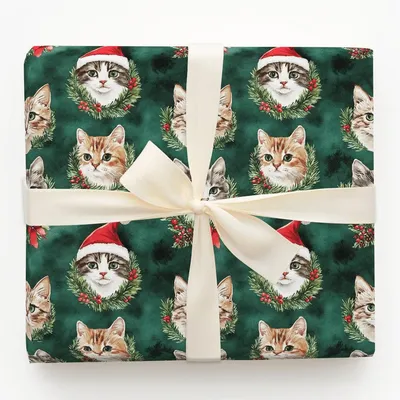 Catnipped - Gift Wrap for Christmas, Holidays Wrapping Paper, Christmas Wrapping Paper
