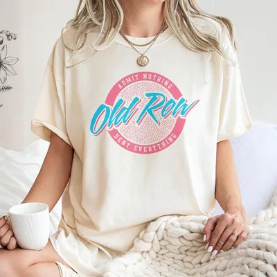 Old Row Admit Nothing Deny Everything Graphic T-Shirt Old Row T-Shirt Fun Graphic T-Shirt Cool T-Shirt For Men Women Cotton