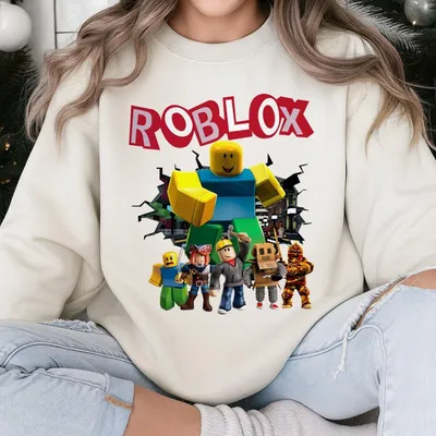 Roblox Graphic Sweatshirt Featuring Popular Characters,Black Sweatshirt For Boys & Girls,Gamer Apparel For Summer,Birthday Gift,School Outfit,Toddler Youth
