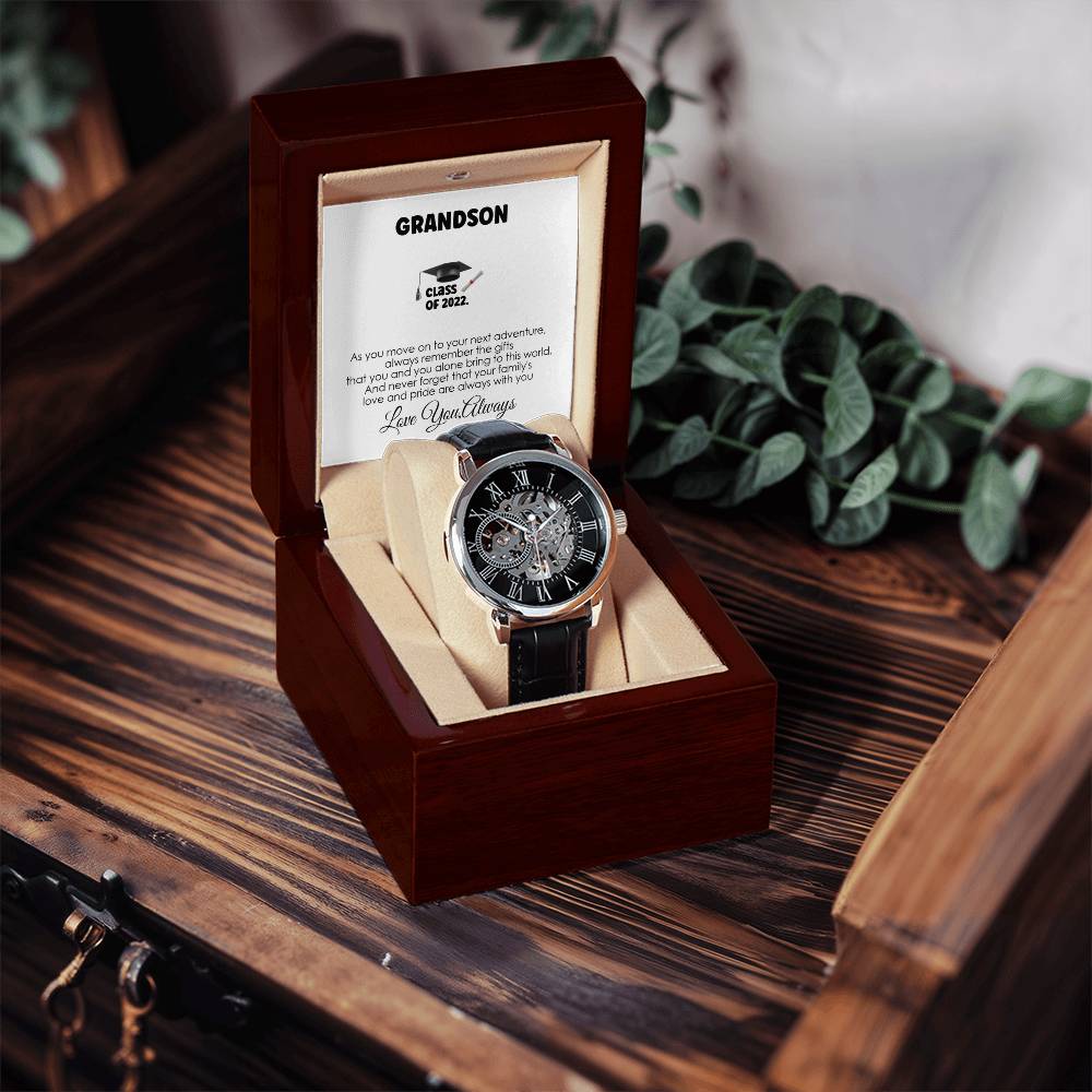 Grandson Gift From Grandma Grandpa Grandson Watch Gift Grandson Graduation Gift Openwork Watch